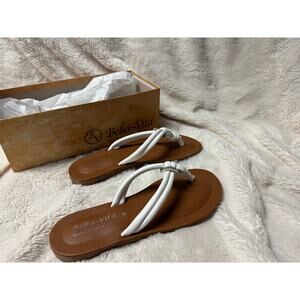 Bella Vita White Leather Knot Sandals Made in Italy Sz 8M